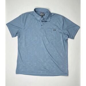 Salty Crew Men's XL Polo Shirt Blue Striped Coastal Technical Performance Hike